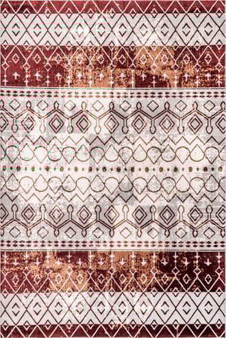 Red 2' 6" x 8' Bailey Washable Geometric Rug swatch