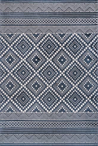 Dark Blue 6' 7" x 9' River Washable Diamond Rug swatch