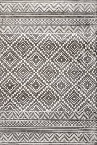 Grey 4' x 6' River Washable Diamond Rug swatch