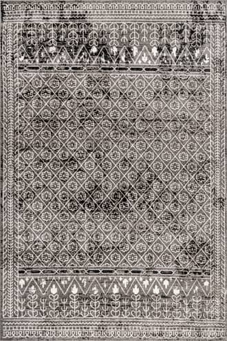 Grey 2' 6" x 8' Aida Washable Stencil Rug swatch