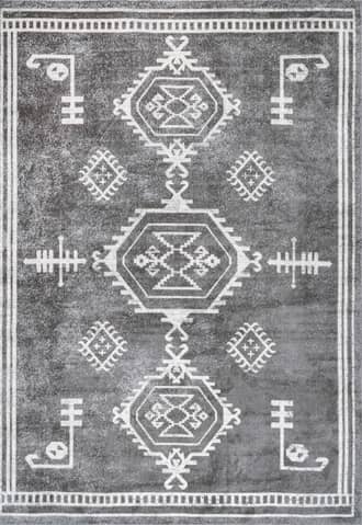 Dark Grey Pattie Graphic Washable Rug swatch