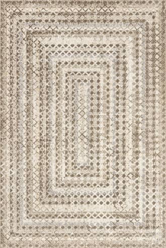 Beige 2' 6" x 8' Emmy Washable Geometric Rug swatch