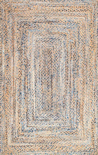 2' x 3' Hand Braided Twined Jute And Denim Rug primary image