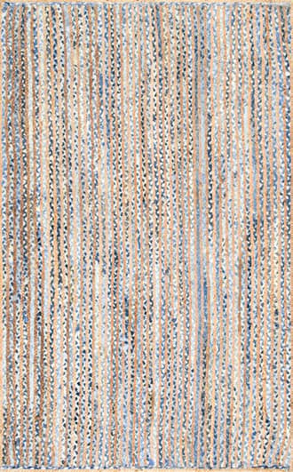 Hand Braided Jute And Denim Striped Rug primary image