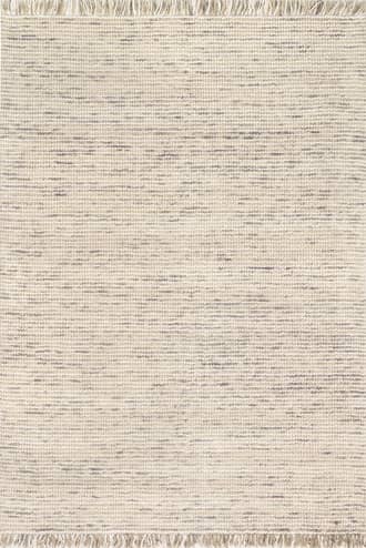 Beige 2' 6" x 8' Felted Wool Tasseled Rug swatch