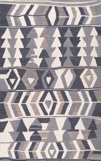 Grey Wool Geometric Rug swatch