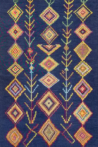 Navy 8' 6" x 11' 6" Moroccan Diamond Rug swatch