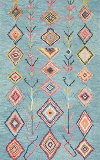 Turquoise 8' 6" x 11' 6" Moroccan Diamond Rug swatch