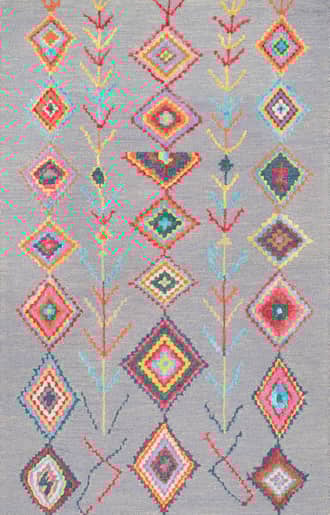 Grey 8' 6" x 11' 6" Moroccan Diamond Rug swatch