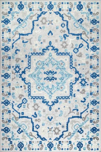 Blue 8' Castle Medallion Indoor/Outdoor Rug swatch