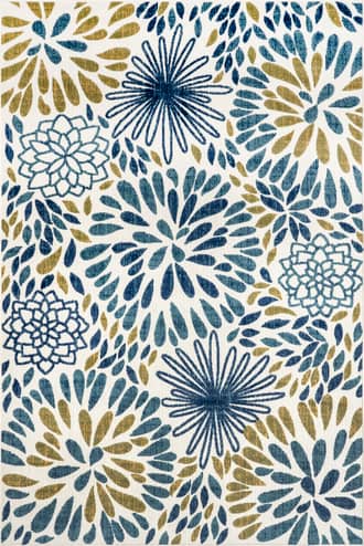 Green 9' x 12' Floral Fireworks Indoor/Outdoor Rug swatch