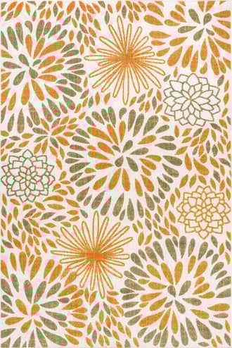 Orange 9' x 12' Floral Fireworks Indoor/Outdoor Rug swatch