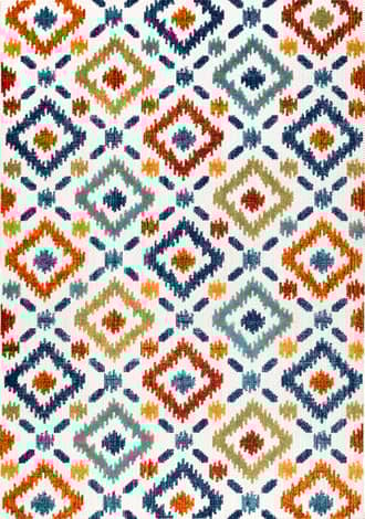 Blue Hatched Trellis Indoor/Outdoor Rug swatch