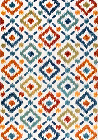 Blue Hatched Trellis Indoor/Outdoor Rug swatch