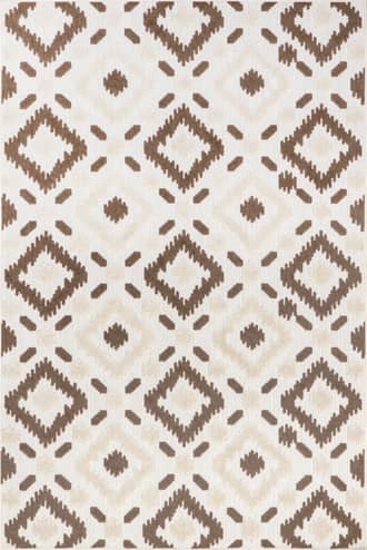 Beige Hatched Trellis Indoor/Outdoor Rug swatch