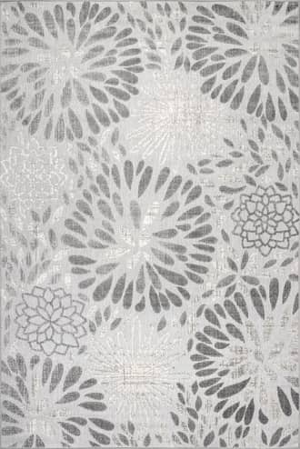 Light Grey 9' x 12' Floral Fireworks Indoor/Outdoor Rug swatch
