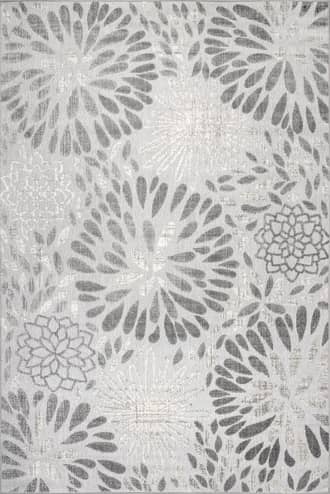 Light Grey Floral Fireworks Indoor/Outdoor Rug swatch