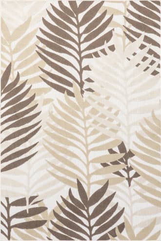 Beige Skyler Tropical Leaves Indoor/Outdoor Rug swatch