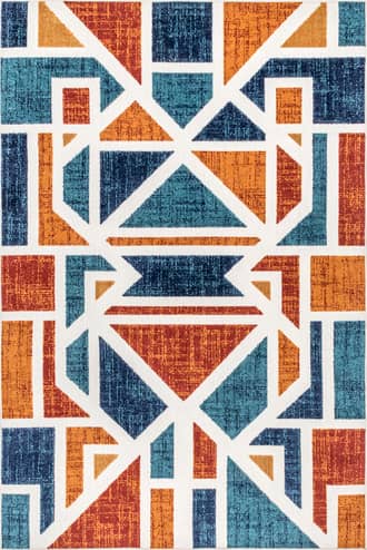Rust 2' 6" x 8' Sarah Abstract Indoor/Outdoor Rug swatch