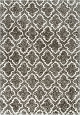 Dark Grey Clover Trellis Rug swatch