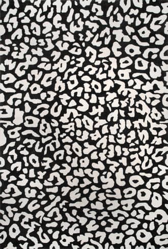 Black 2' x 8' Josephine Wool Leopard Rug swatch