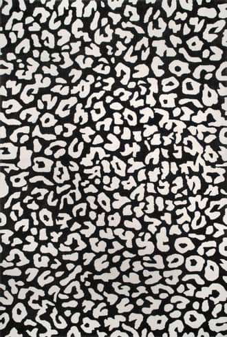 Black Josephine Wool Leopard Rug swatch