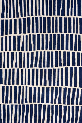 Navy 5' x 8' Irregular Parallel Bars Rug swatch