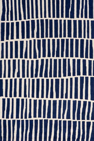 Navy Irregular Parallel Bars Rug swatch