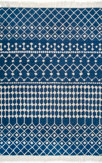 Blue Wool Modern Trellis Rug swatch