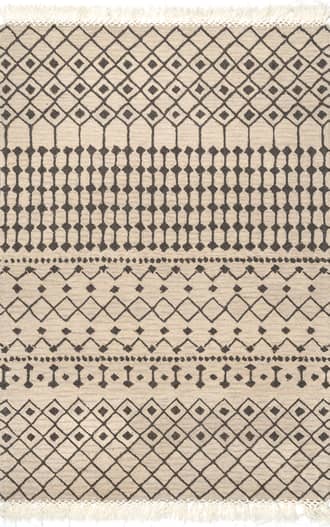 Beige Wool Modern Trellis Rug swatch