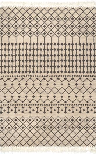 Beige Wool Modern Trellis Rug swatch