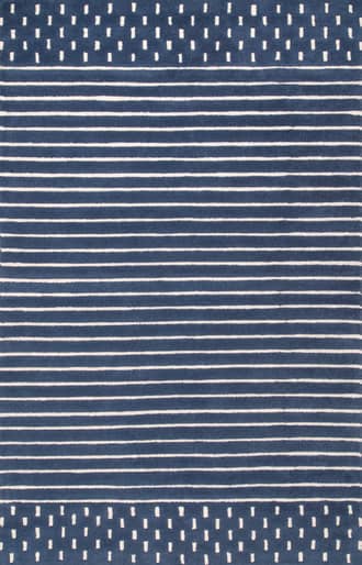 Navy 2' 6" x 8' Mandia Striped Rug swatch