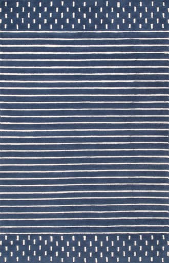 Navy 4' Mandia Striped Rug swatch