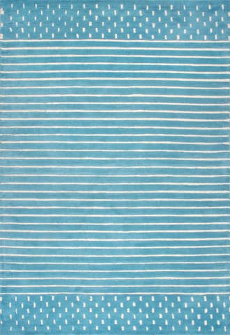 Baby Blue 2' 6" x 8' Mandia Striped Rug swatch