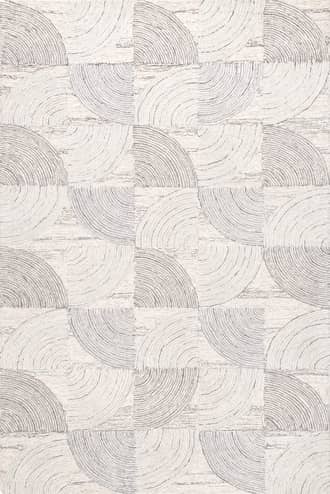 Light Grey Savannah Wool Scalloped Rug swatch