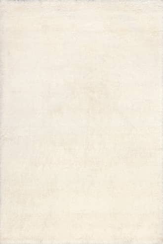 Solid Ivory 8' Wool Moroccan Shag Rug swatch