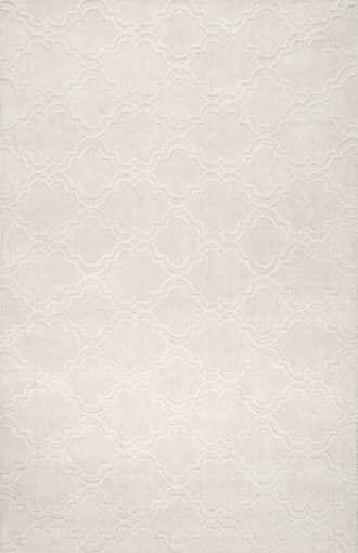 Cream Double Carved Trellis Rug swatch