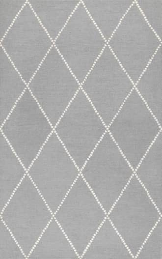 Light Grey 5' x 8' Dotted Diamond Trellis Nursery Rug swatch