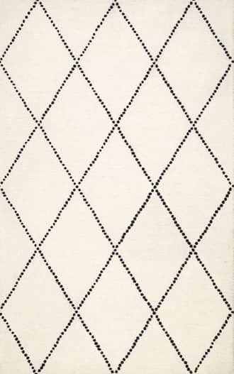 Ivory 5' x 8' Dotted Diamond Trellis Nursery Rug swatch