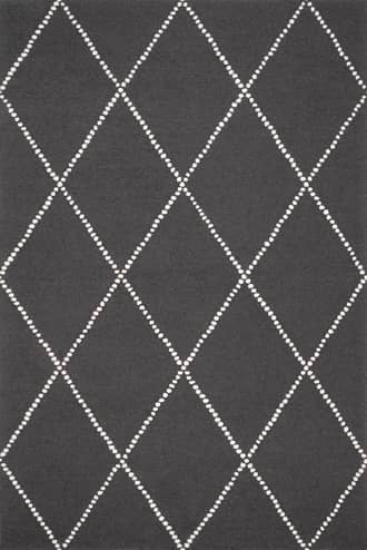 Charcoal 5' x 8' Dotted Diamond Trellis Nursery Rug swatch