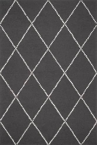 Charcoal Dotted Diamond Trellis Nursery Rug swatch