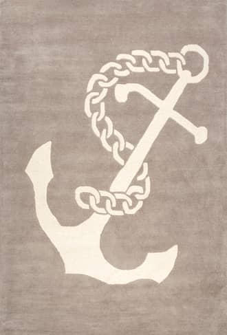 Beige Nautical Anchor Rug swatch