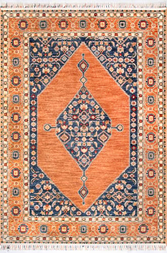 Rust Floral Cardinal Medallion Rug swatch