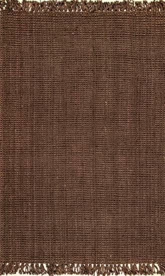 Chocolate 8' 6" x 11' 6" Chunky Jute Tasseled Rug swatch