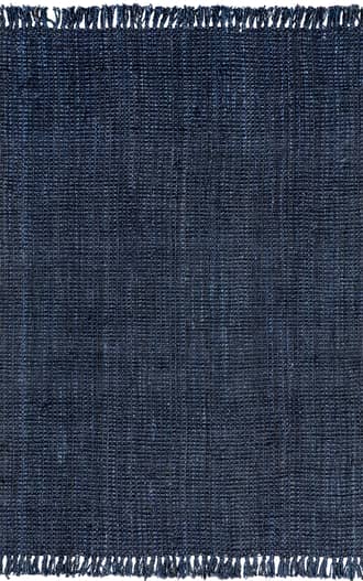 Navy Blue 2' x 3' Chunky Jute Tasseled Rug swatch