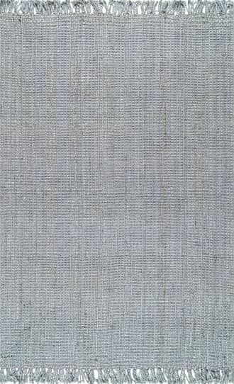 Grey 4' x 6' Chunky Jute Tasseled Rug swatch