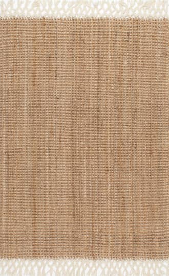 8' Hand Woven Jute with Wool Fringe Rug primary image