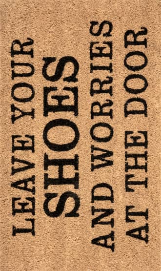 Leave Shoes and Worries Coir Doormat primary image