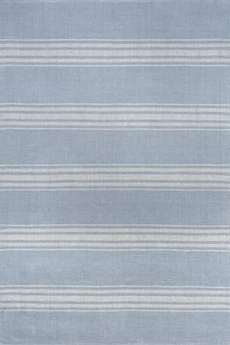 Blue Grey Bergamot Striped Cotton Rug swatch