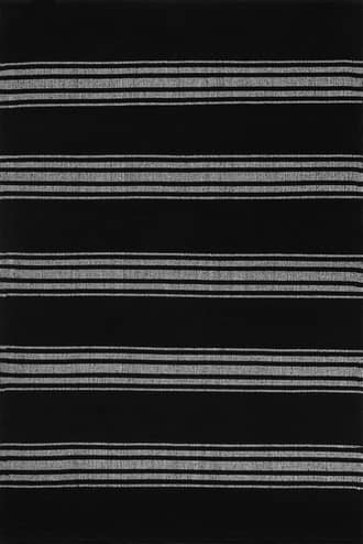 Black Bergamot Striped Cotton Rug swatch